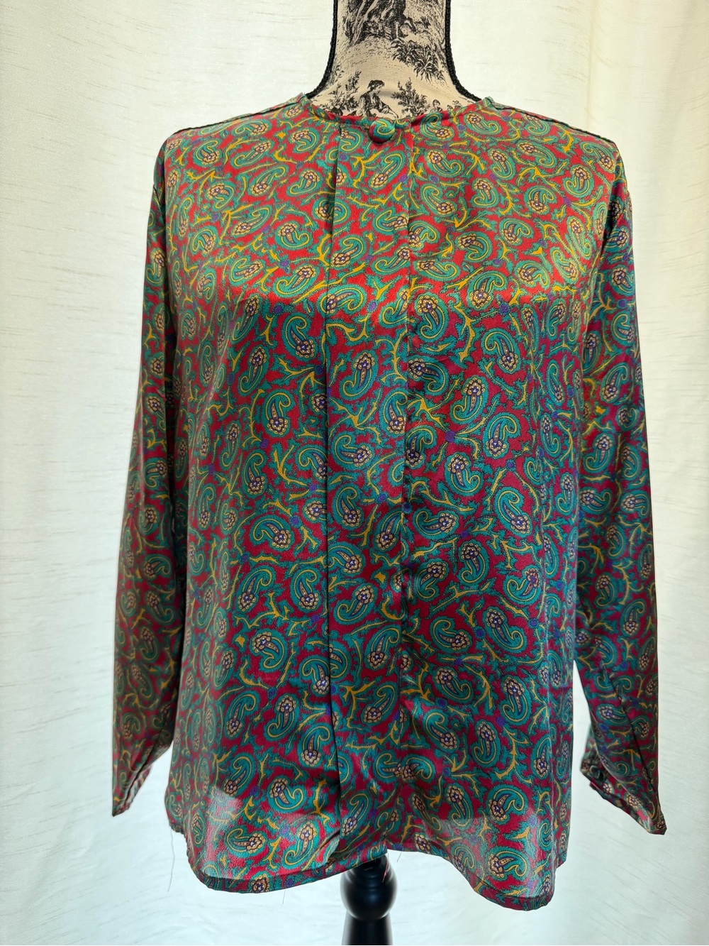 Oscar de la Renta Multicolor Paisley Silk Blouse